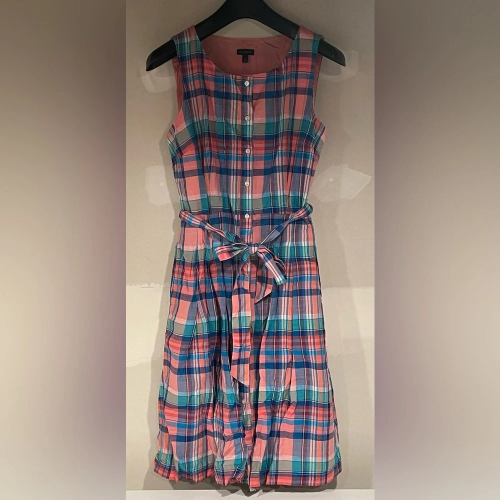 Talbots Women’s Madras Plaid Dress Size 6 - Picture 1 of 5